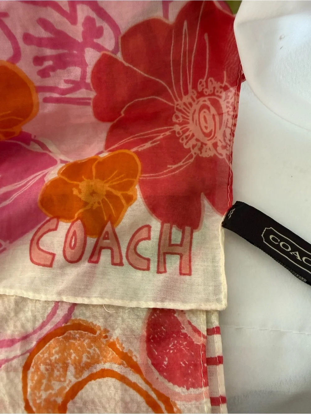 Vintage Coach Poppy Scribble Signature Scarf